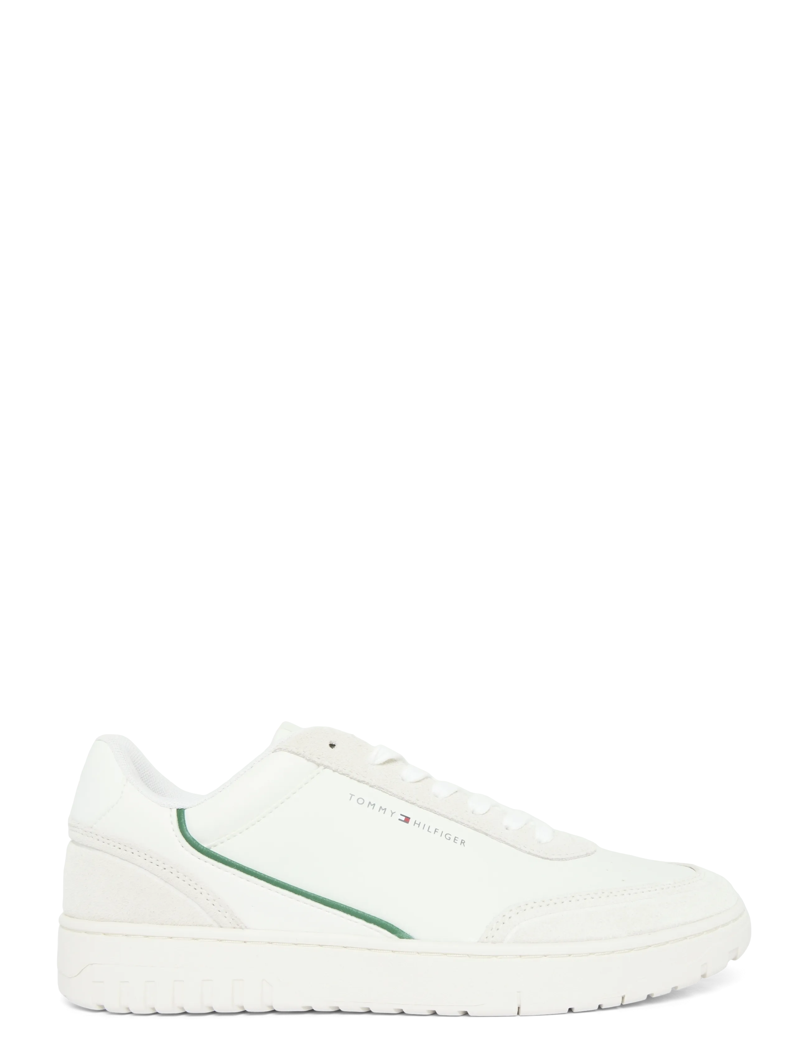 Tommy Hilfiger - TH BASKET CORE LEATHER SUEDE MIX - ecru street green - 2