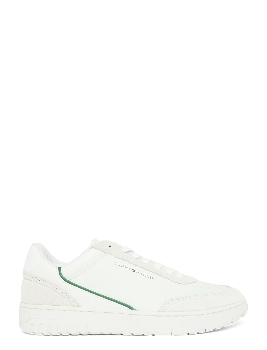 Tommy Hilfiger - TH BASKET CORE LEATHER SUEDE MIX - low-top sneaker - ecru street green - 2