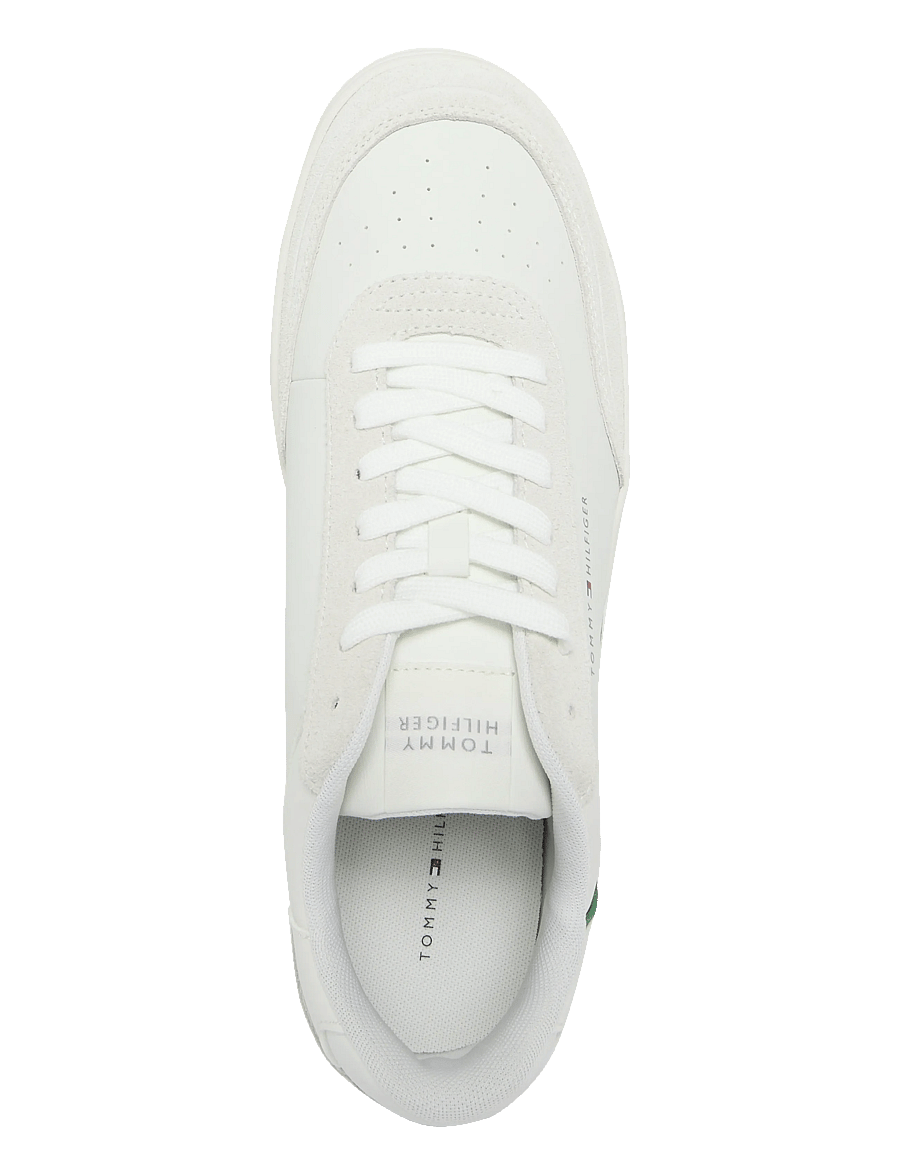 Tommy Hilfiger - TH BASKET CORE LEATHER SUEDE MIX - low-top sneaker - ecru street green - 3