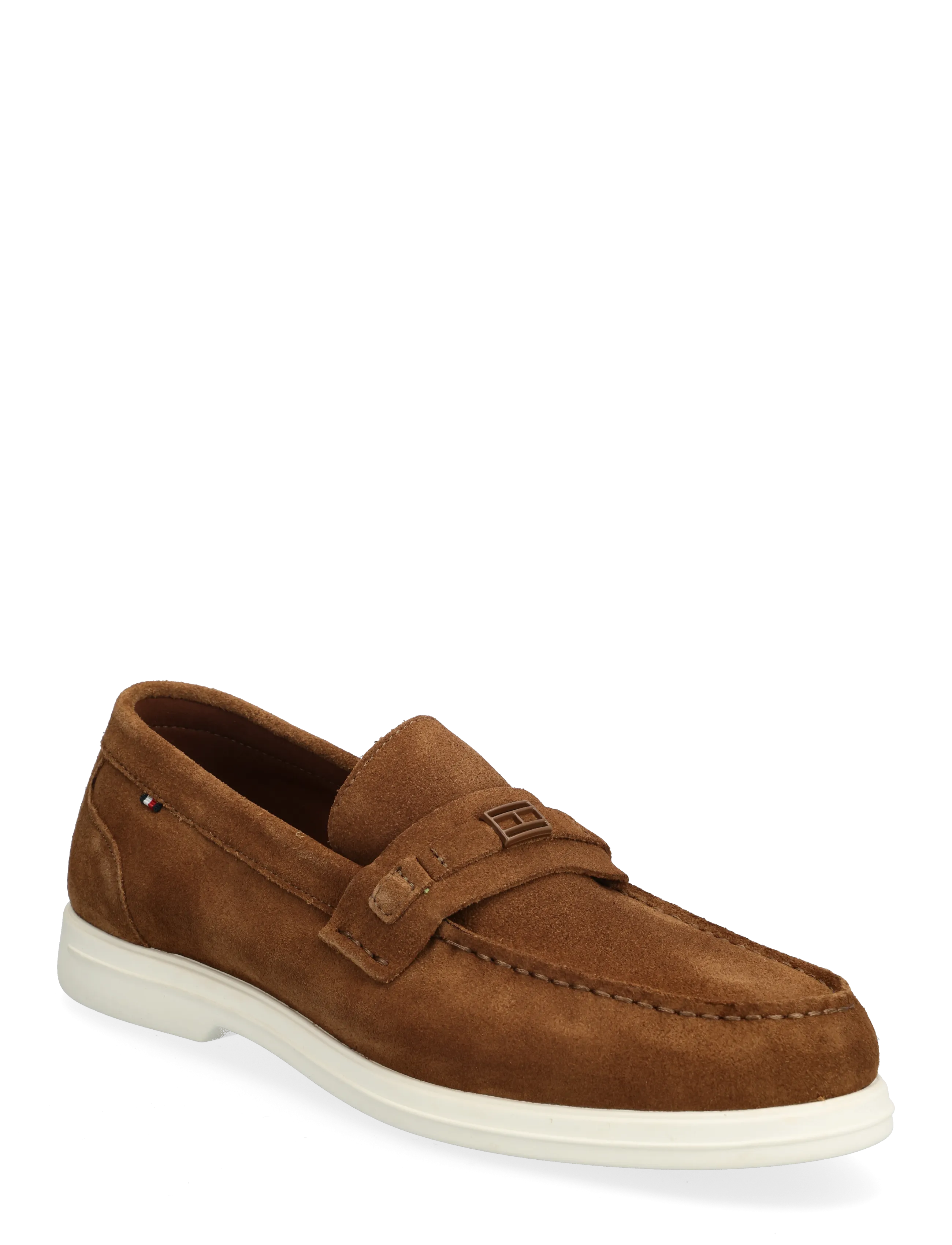 Tommy Hilfiger Light Suede Flag Hardware Loafer, 40, Schuhe, Braun - Loafers, Männerswear