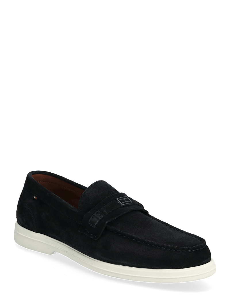 Tommy Hilfiger - LIGHT SUEDE FLAG HARDWARE LOAFER - shop efter anledning - desert sky - 0