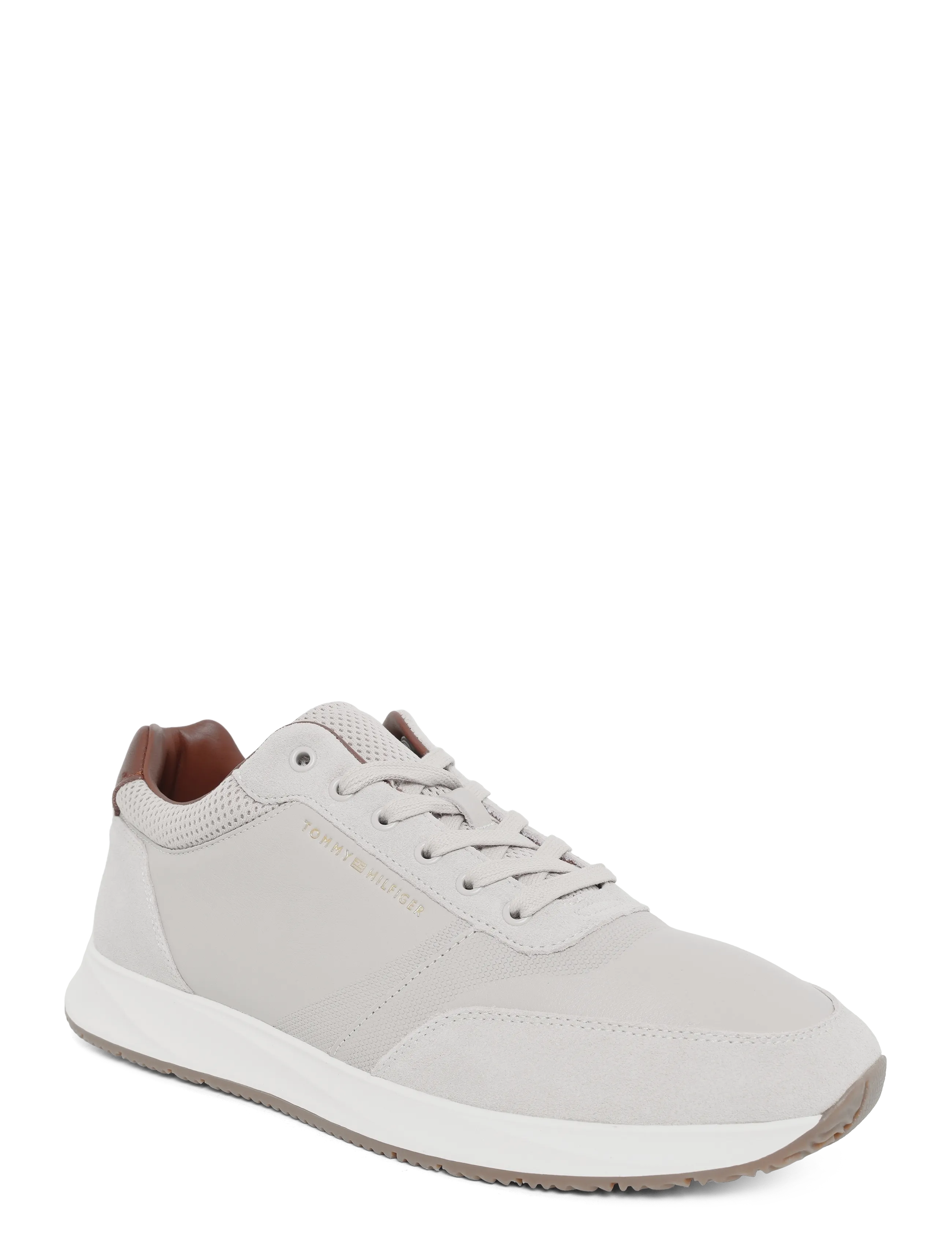 Tommy Hilfiger TH DRESSY RUNNER SUEDE MIX - Sko - CLASSIC STONE / grey