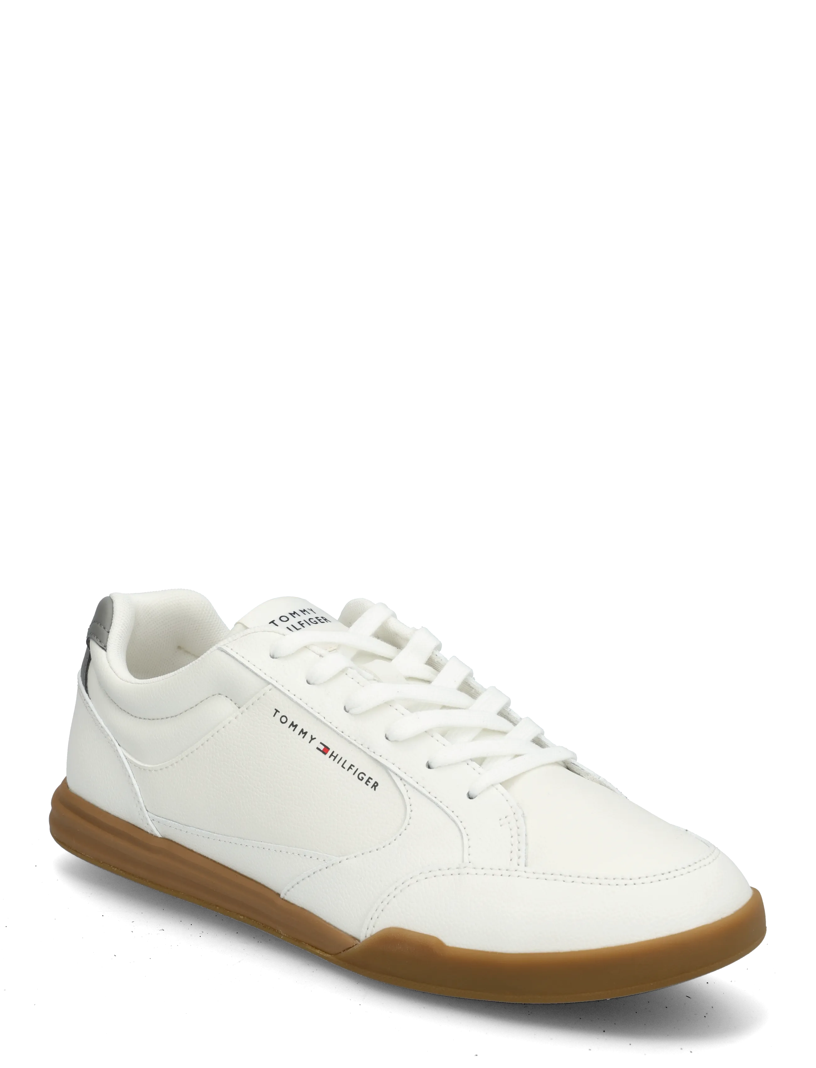 Tommy Hilfiger LOW PRO CUPSOLE  PERF LEATHER - Tommy Hilfiger - ECRU UNIVERSAL GREY / grey