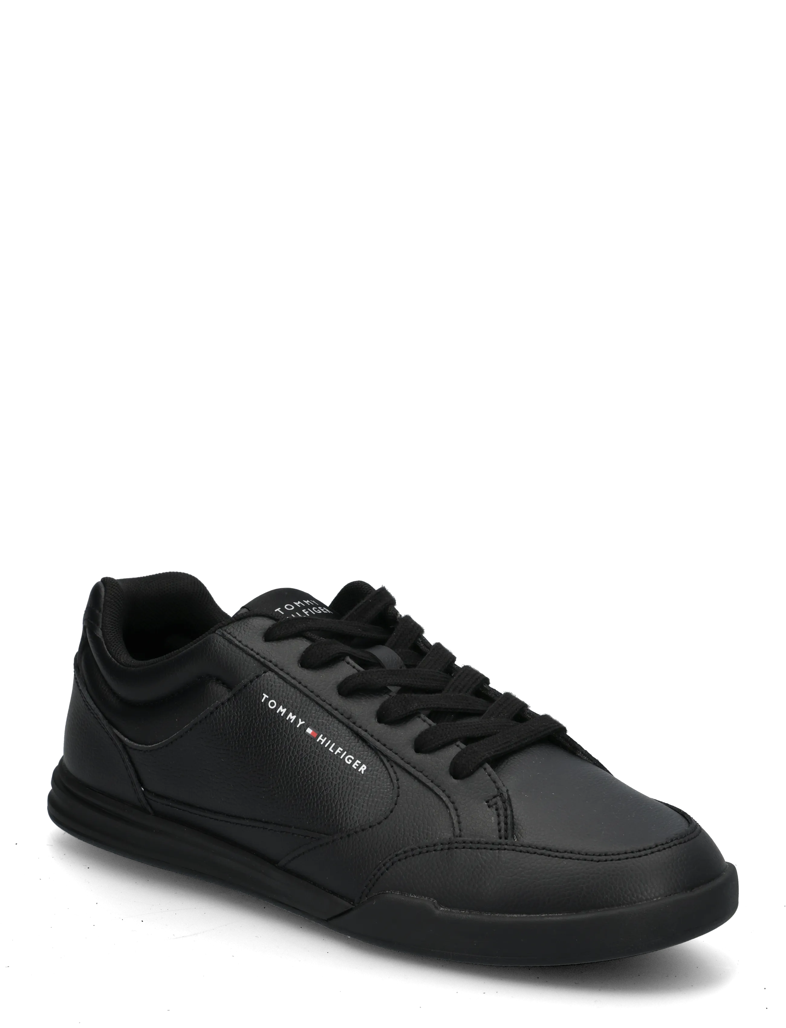 Tommy Hilfiger LOW PRO CUPSOLE  PERF LEATHER - Tommy Hilfiger - TRIPLE BLACK / black