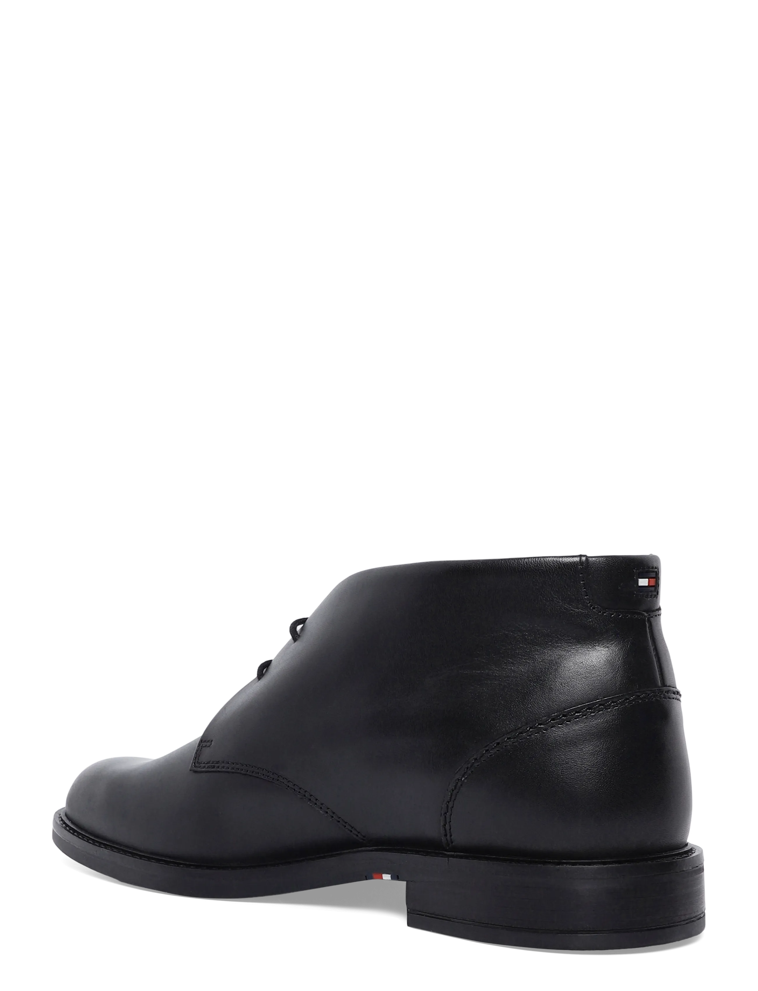 Tommy Hilfiger - CORPORATE DRESSY LTH LACE BOOT - chukka boots - black - 1