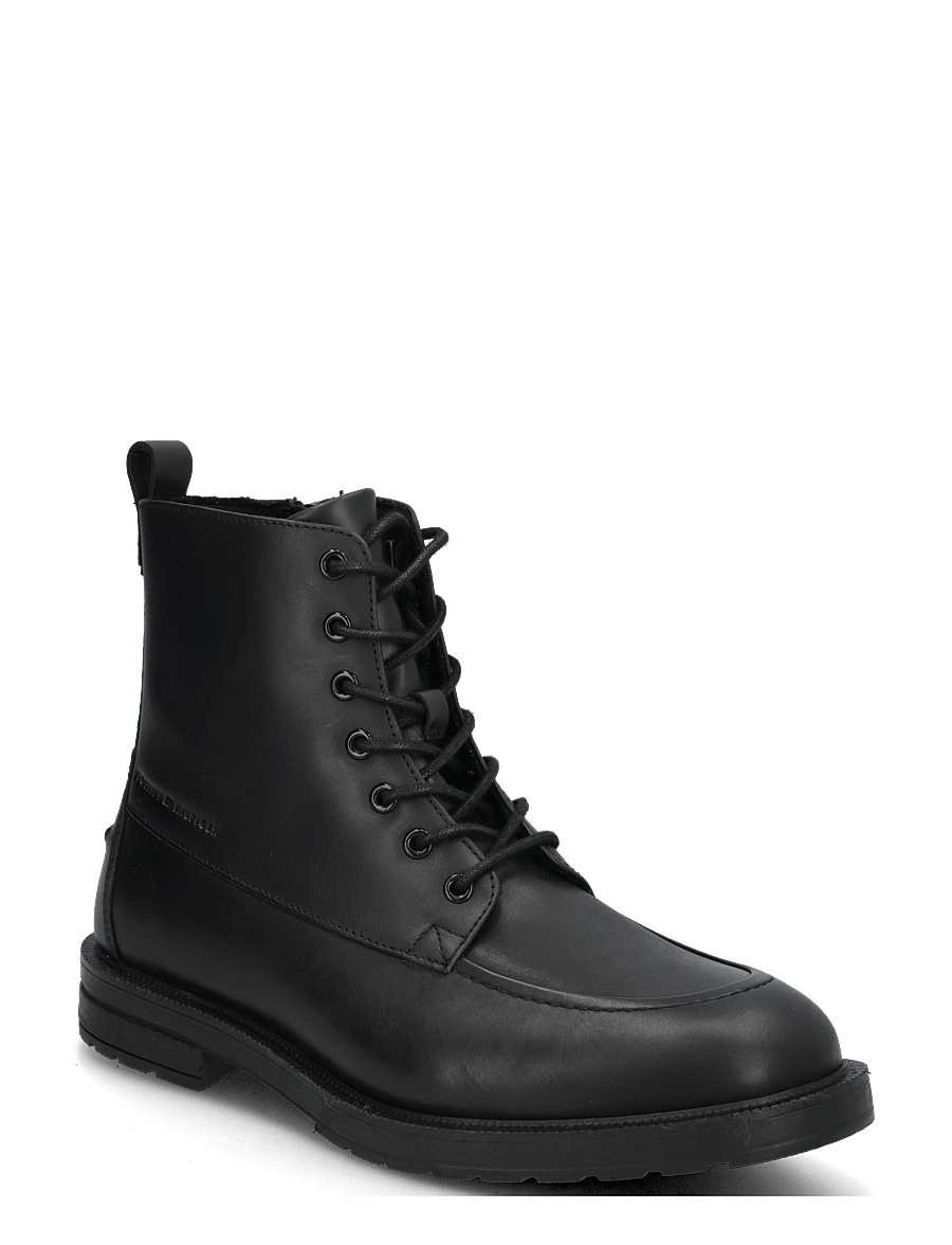 Tommy Hilfiger - CLEATED HILFIGER BRUSH WL BOOT - schnürstiefel - black - 0