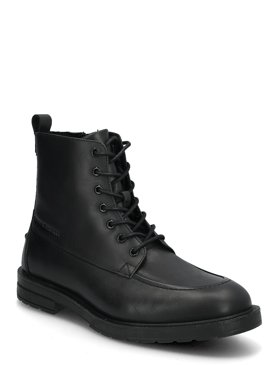 Tommy Hilfiger - CLEATED HILFIGER BRUSH WL BOOT - schnürstiefel - black - 0