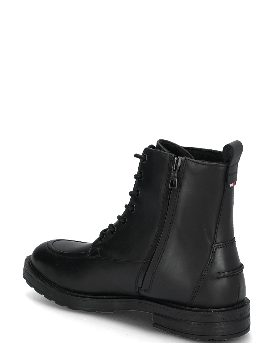 Tommy Hilfiger - CLEATED HILFIGER BRUSH WL BOOT - schnürstiefel - black - 1