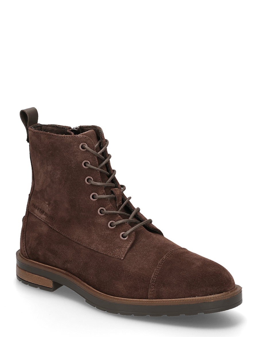Tommy Hilfiger - CLEATED HILFIGER SDE MOC BOOT - kängor med snörning - cocoa - 0