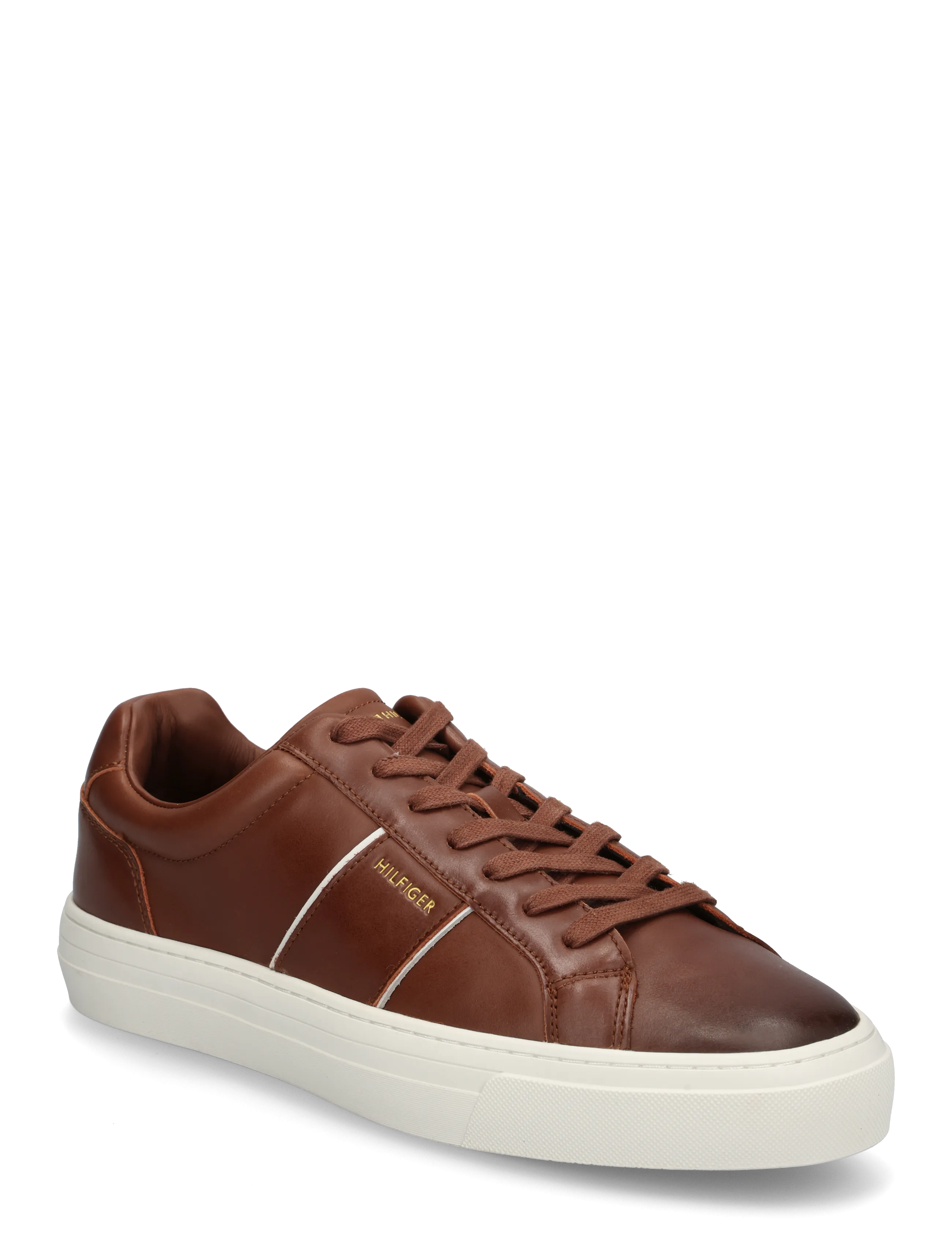 Tommy Hilfiger DRESS CASUAL LEATHER SNEAKER - Tommy Hilfiger - WINTER COGNAC / brown
