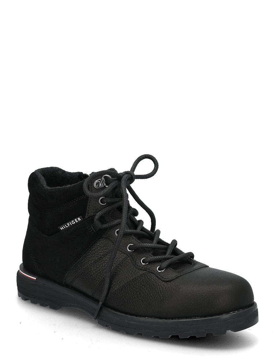 Tommy Hilfiger - CORPORATE OUTDOOR WARM LTH BOOT - schnürstiefel - black - 0