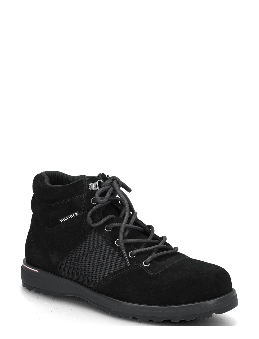Tommy Hilfiger - CORPORATE OUTDOOR SUEDE BOOT - schnürstiefel - black - 0