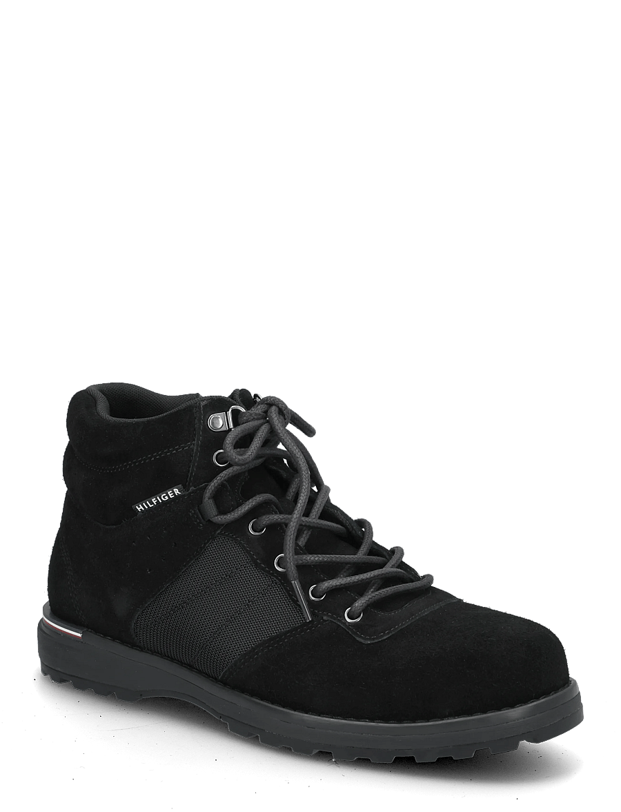 Tommy Hilfiger - CORPORATE OUTDOOR SUEDE BOOT - schnürstiefel - black - 0