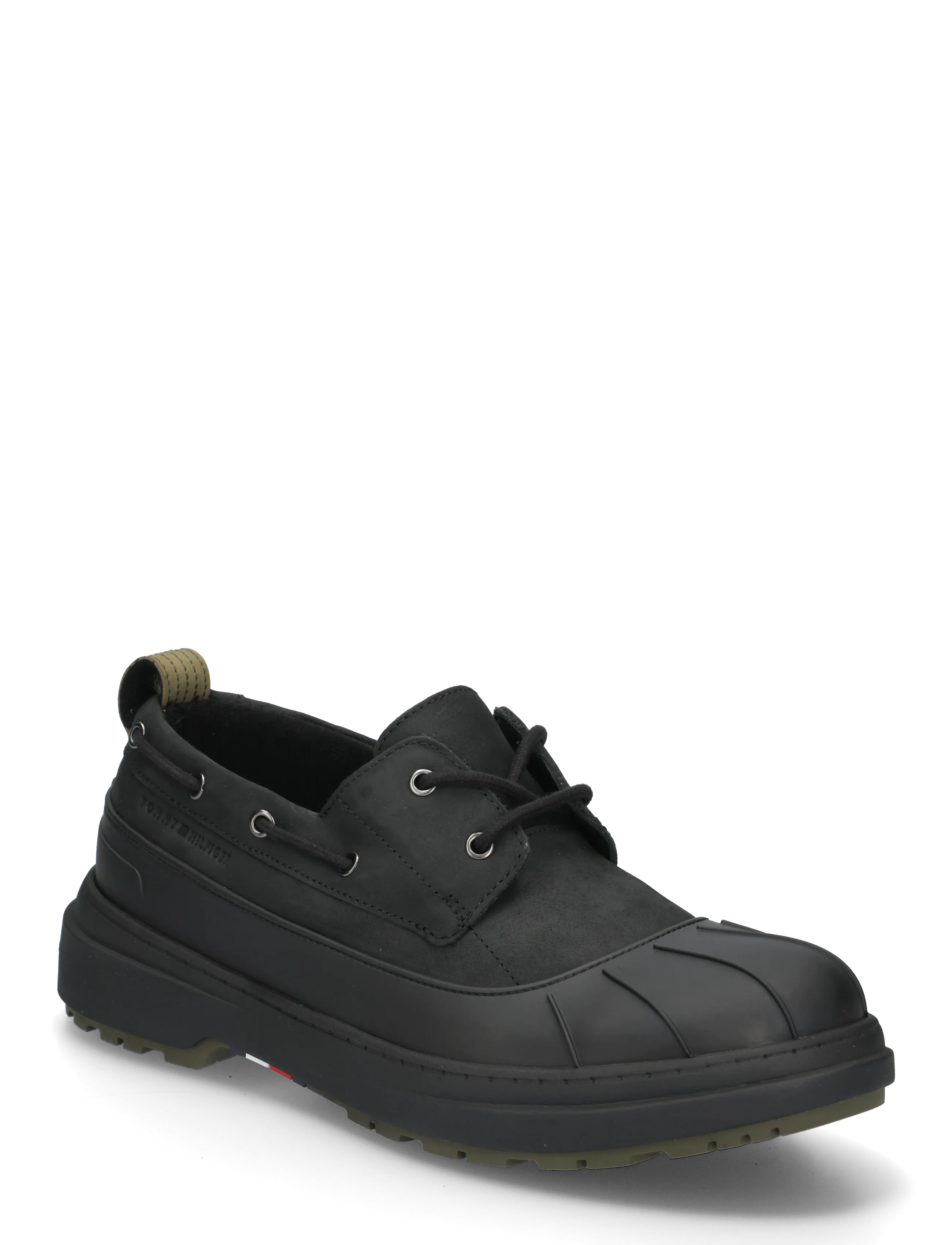Tommy Hilfiger OUTDOOR RUBBER LTH SHOE WPM - Skor - BLACK / black