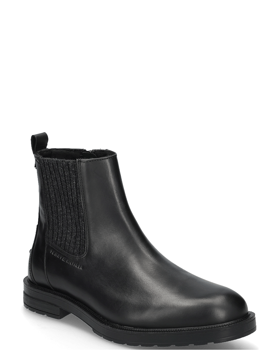 Tommy Hilfiger - CLEATED HILFIGER BRUSH WL CHEL - chelsea boots - black - 0