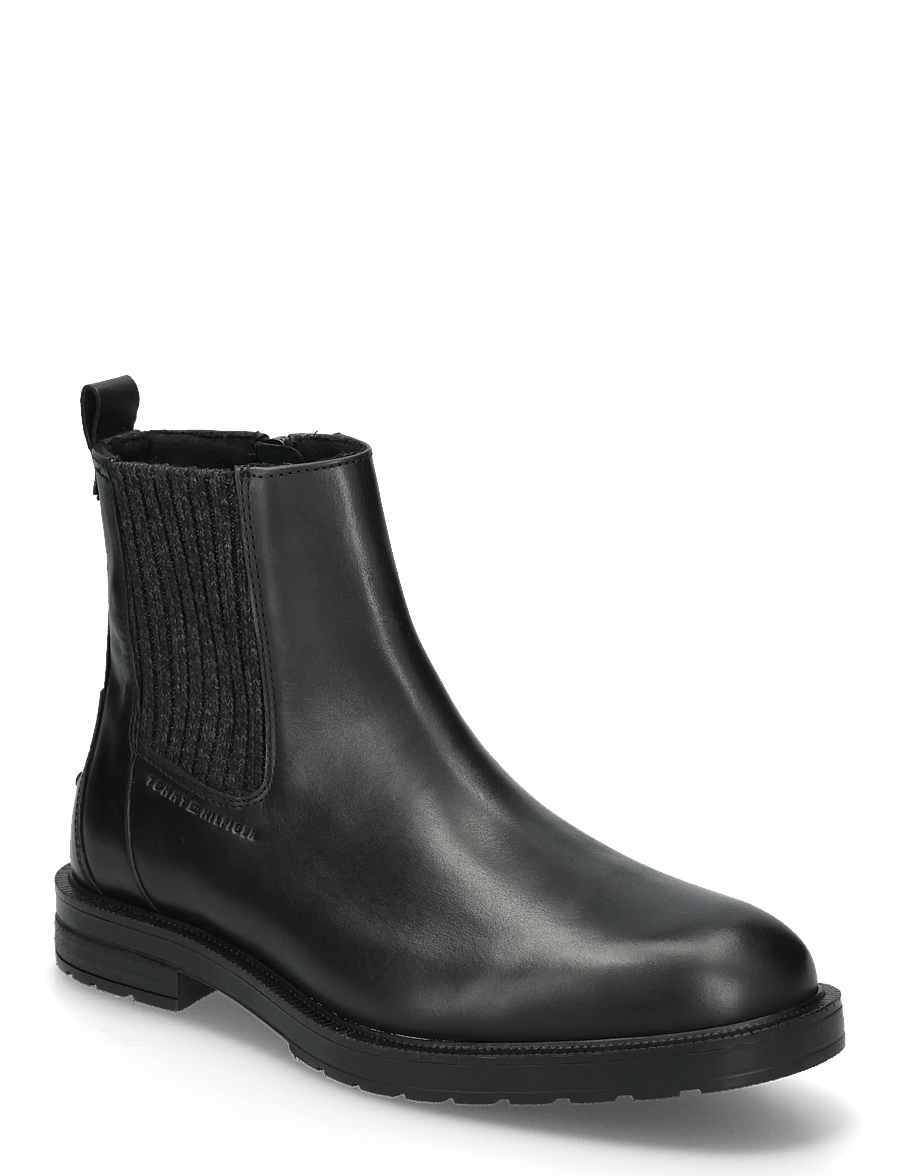 Tommy Hilfiger - CLEATED HILFIGER BRUSH WL CHEL - chelsea boots - black - 0