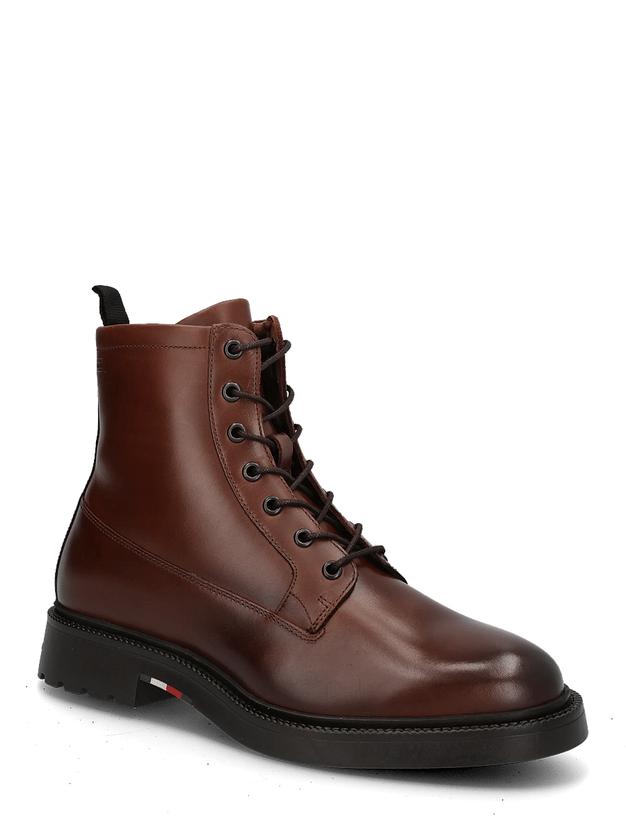Tommy Hilfiger - CORPORATE CASUAL LTH BOOT - schnürstiefel - winter cognac - 0