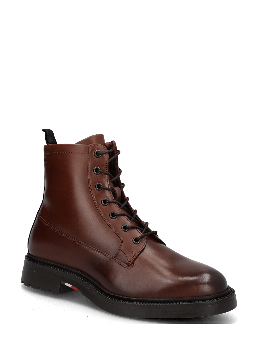 Tommy Hilfiger - CORPORATE CASUAL LTH BOOT - schnürstiefel - winter cognac - 0