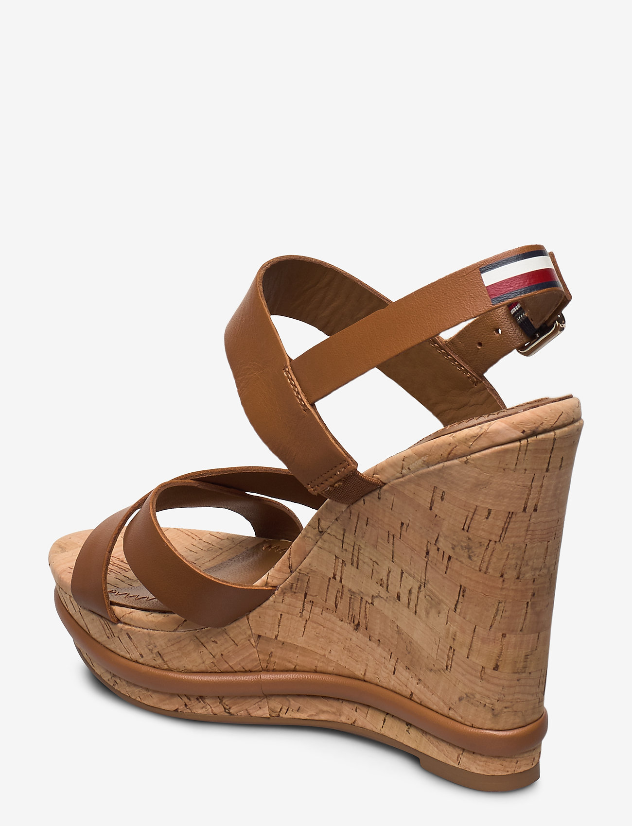 Tommy Hilfiger - CORP LEATHER  WEDGE SANDAL - summer cognac - 2
