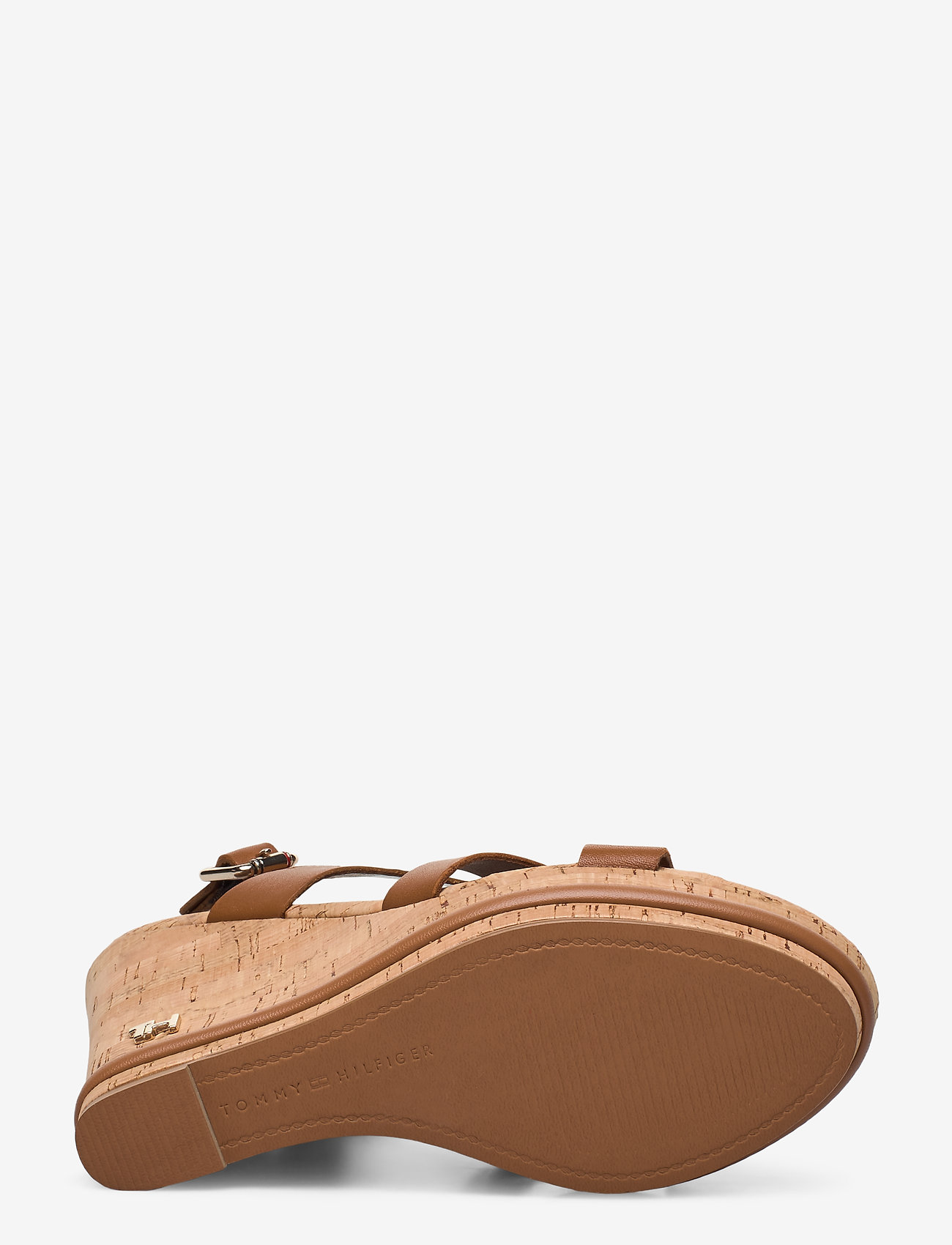 Tommy Hilfiger - CORP LEATHER  WEDGE SANDAL - summer cognac - 4