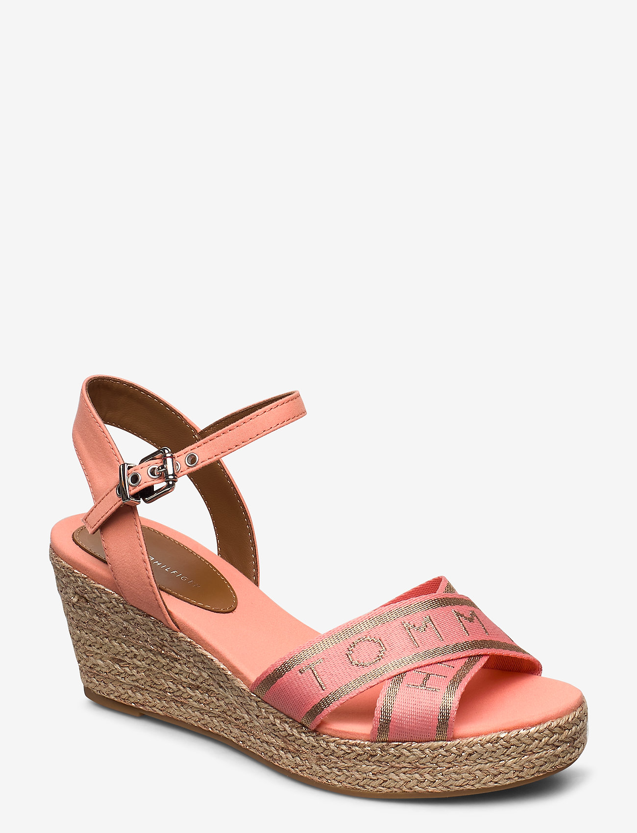 Tommy Hilfiger - TH METALLIC MID WEDGE Espadrille - island coral - 0
