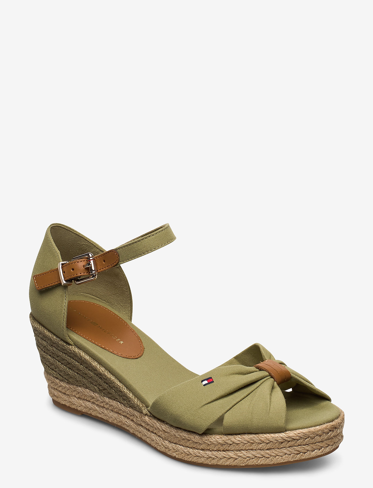 Tommy Hilfiger - BASIC OPEN TOE MID WEDGE - faded olive - 0