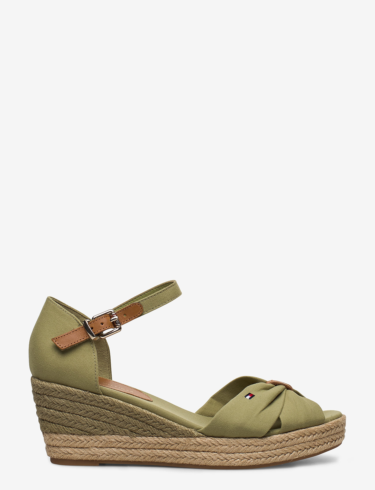 Tommy Hilfiger - BASIC OPEN TOE MID WEDGE - faded olive - 1