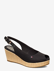 Tommy Hilfiger - ICONIC ELBA SLING BACK WEDGE - party wear at outlet prices - black - 0