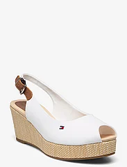 Tommy Hilfiger - ICONIC ELBA SLING BACK WEDGE - party wear at outlet prices - ecru - 0