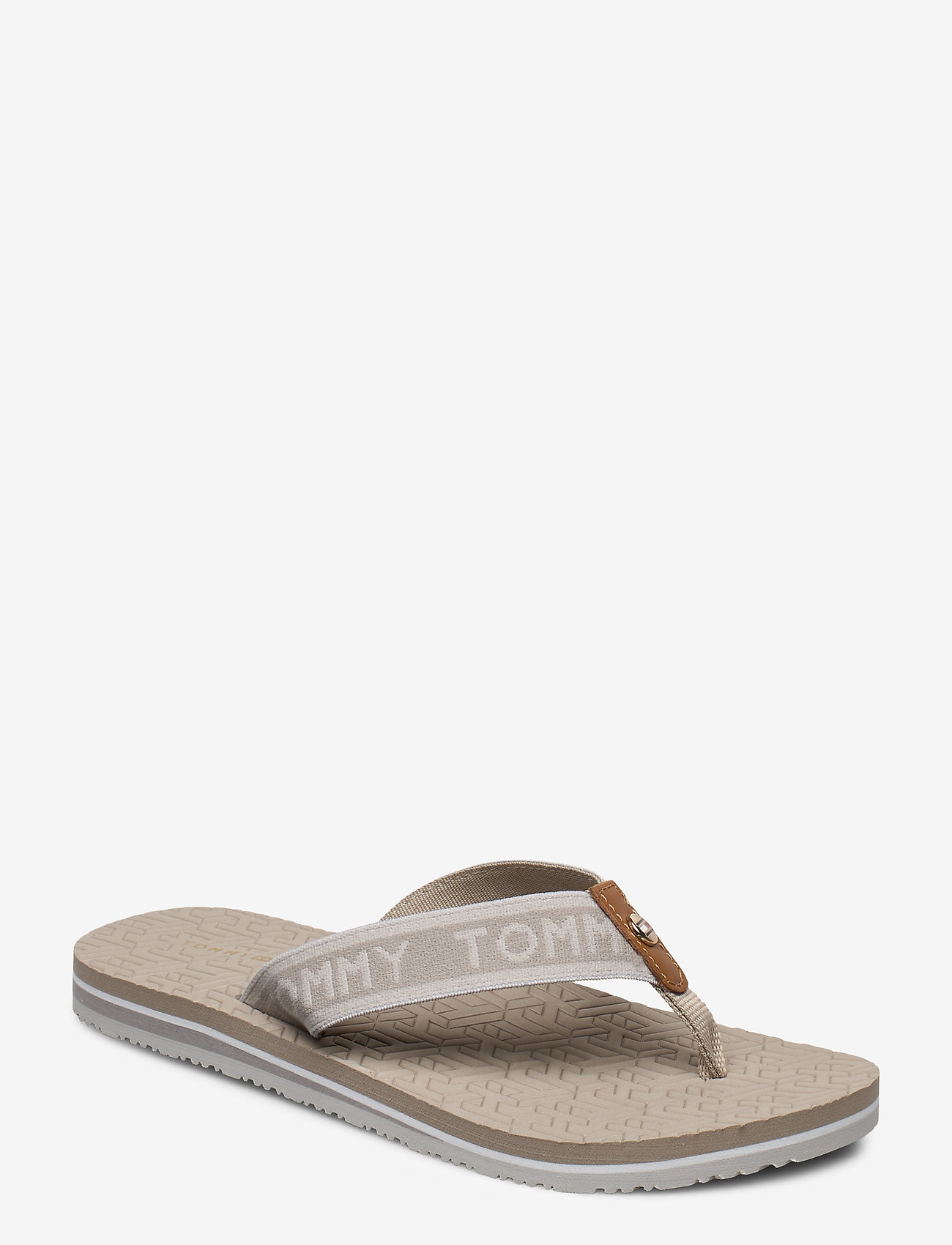 Tommy Hilfiger - TH EMBOSSED FLAT BEACH SANDAL - stone - 0