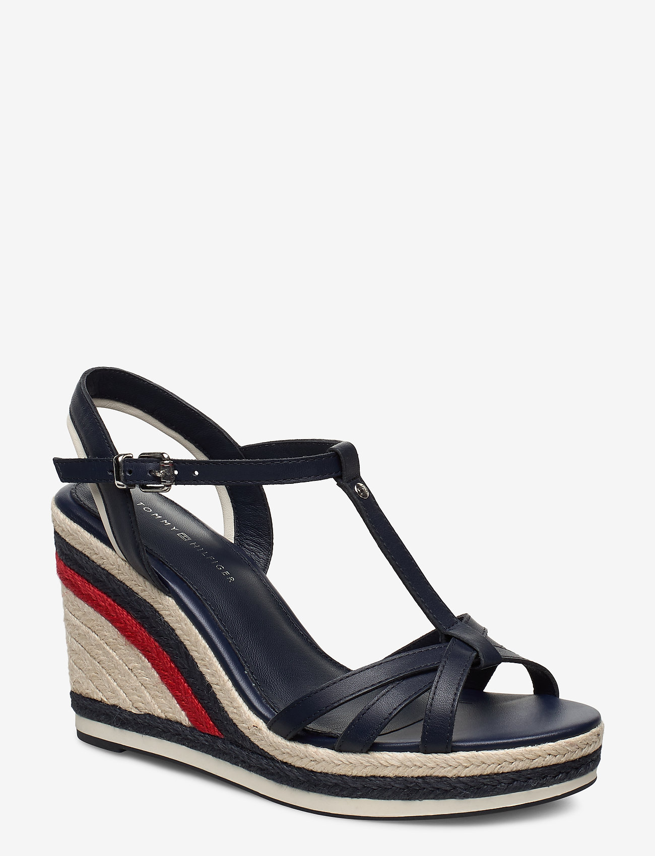 Tommy Hilfiger - TOMMY STRAPPY HIGH WEDGE - sport navy - 0