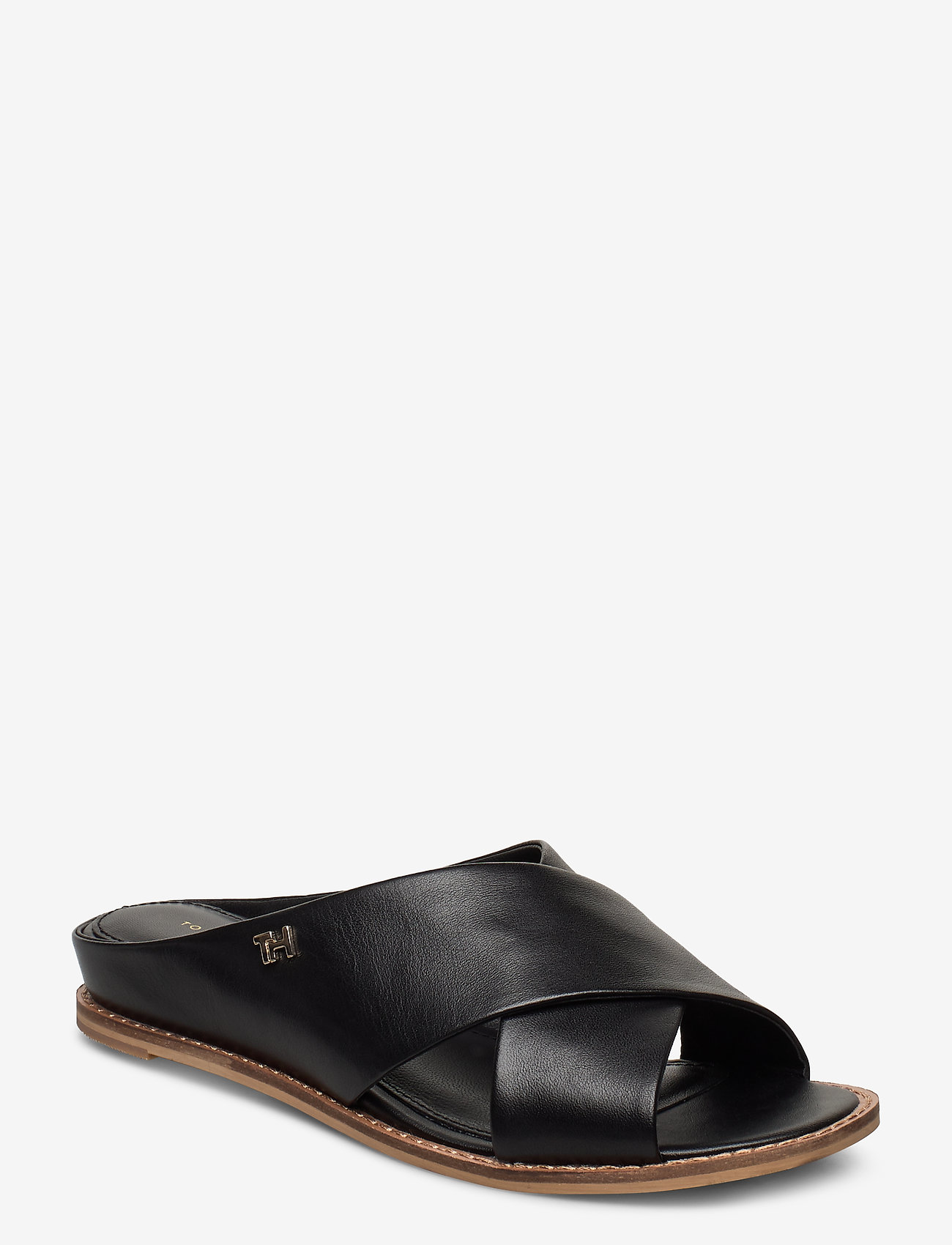 Tommy Hilfiger - FEMININE LEATHER LOW WEDGE - black - 0