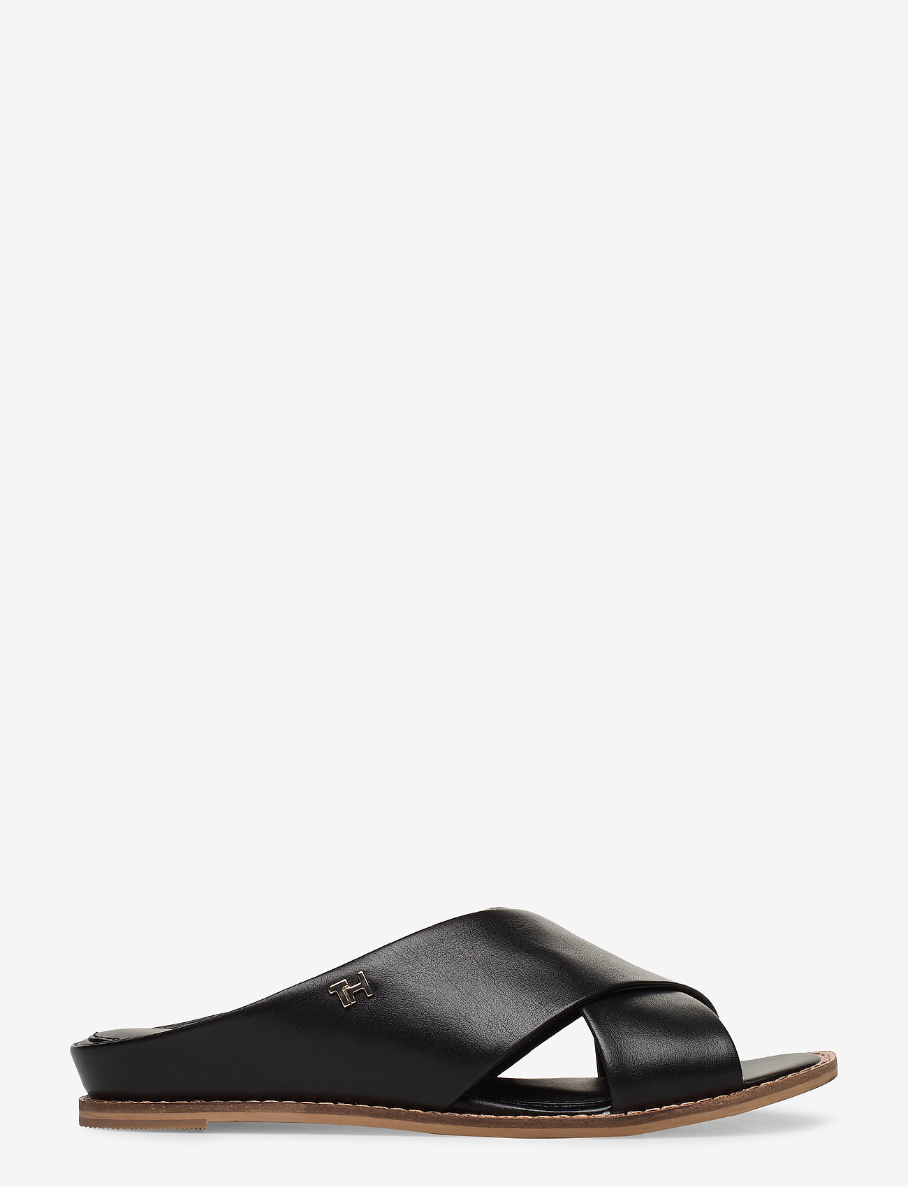 Tommy Hilfiger - FEMININE LEATHER LOW WEDGE - black - 1