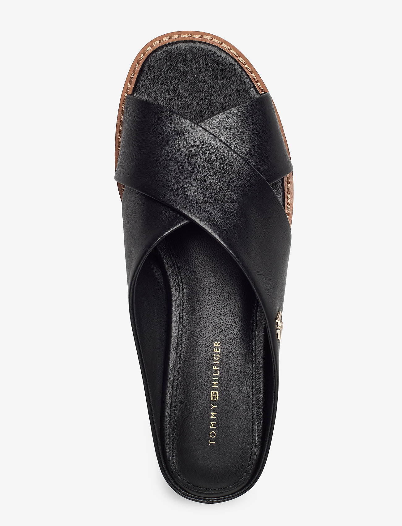Tommy Hilfiger - FEMININE LEATHER LOW WEDGE - black - 3