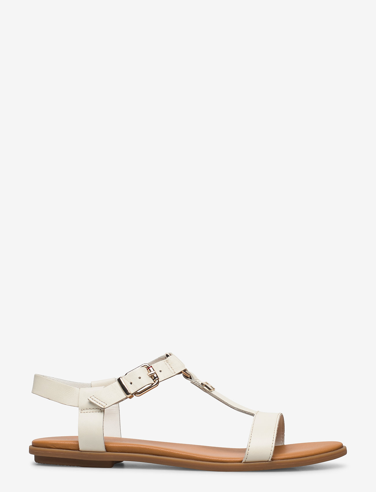 Tommy Hilfiger - FEMININE LEATHER FLAT SANDAL - ivory - 1