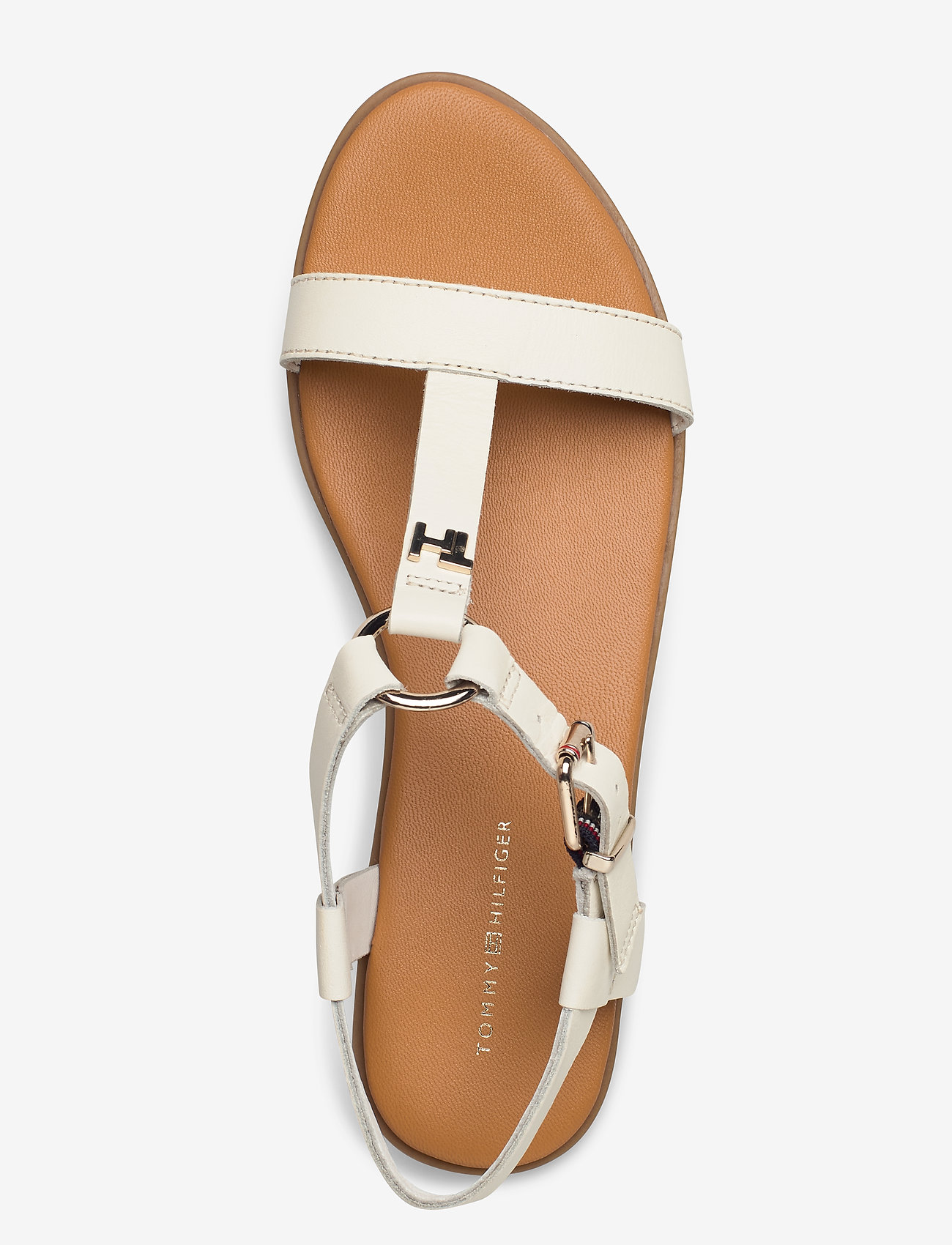 Tommy Hilfiger - FEMININE LEATHER FLAT SANDAL - ivory - 3