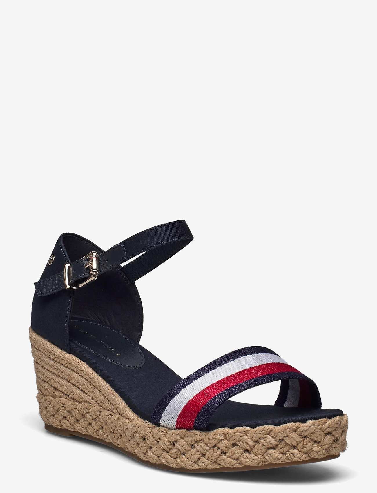 Tommy Hilfiger - SHIMMERY RIBBON MID WEDGE SANDAL - desert sky - 0