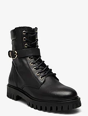 Tommy Hilfiger - BUCKLE LACE UP BOOT - snøreboots - black - 0