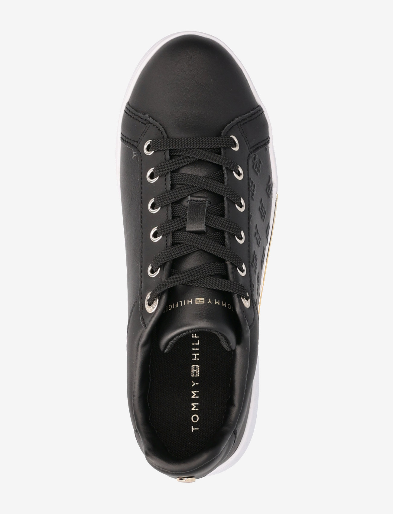 Tommy Hilfiger - EMBOSSED MONOGRAM SNEAKER - black / gold - 3