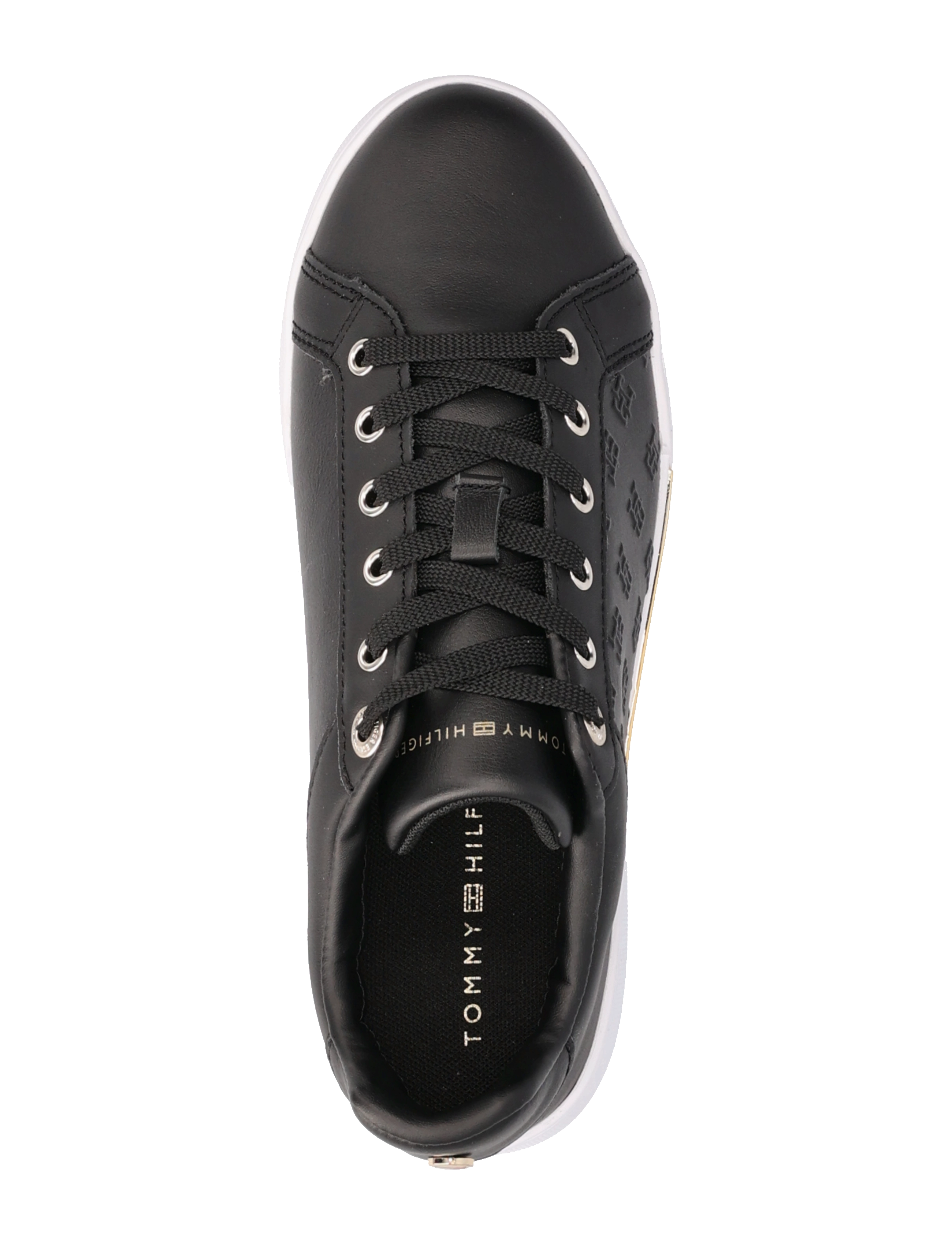 Tommy Hilfiger - EMBOSSED MONOGRAM SNEAKER - black / gold - 3