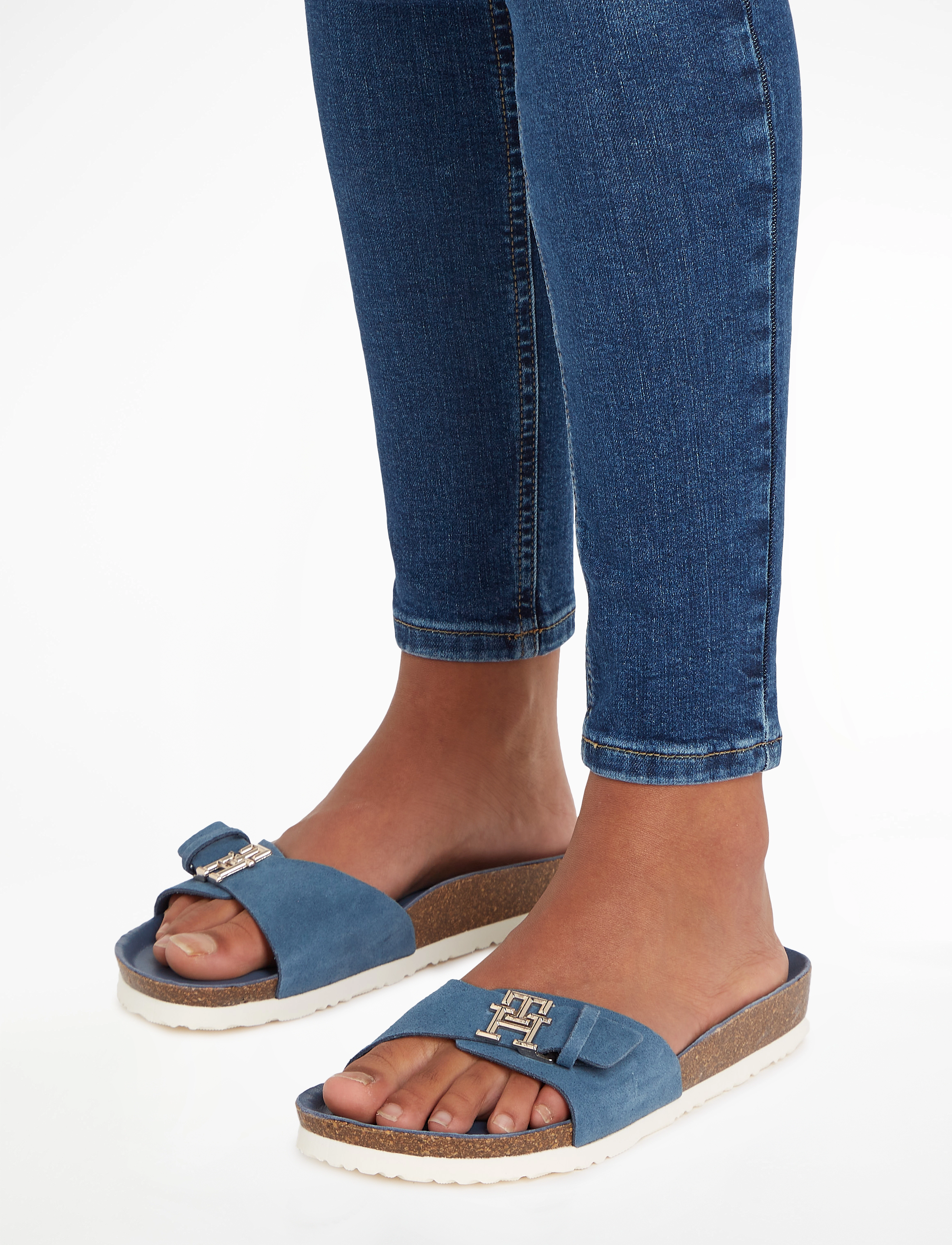 Tommy Hilfiger - TH MULE SANDAL SUEDE - blue coast - 5