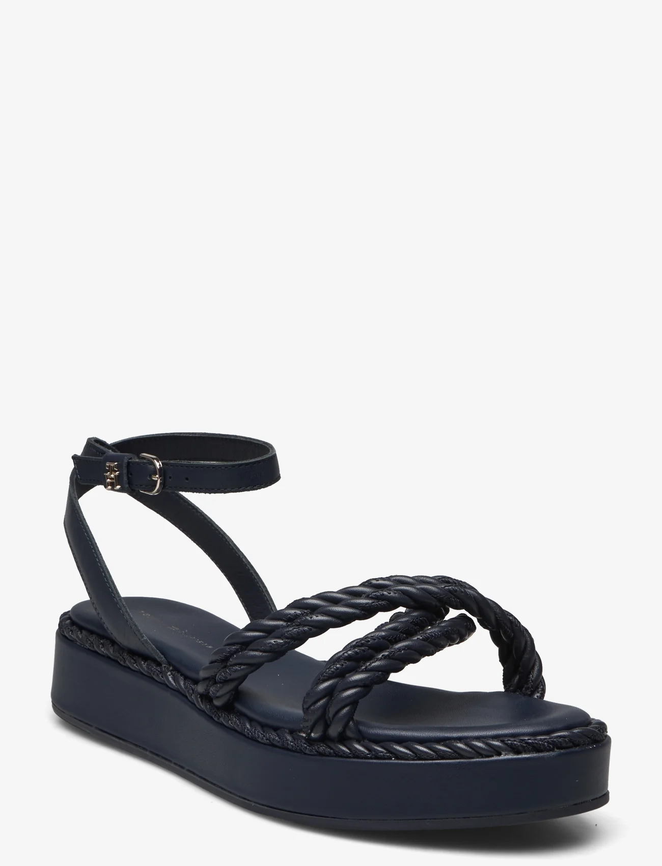 Tommy Hilfiger - EAST COASTAL LEATHER FLATFORM - alusta sandaalit - space blue - 0