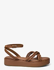 Tommy Hilfiger - EAST COASTAL LEATHER FLATFORM - alusta sandaalit - summer cognac - 1