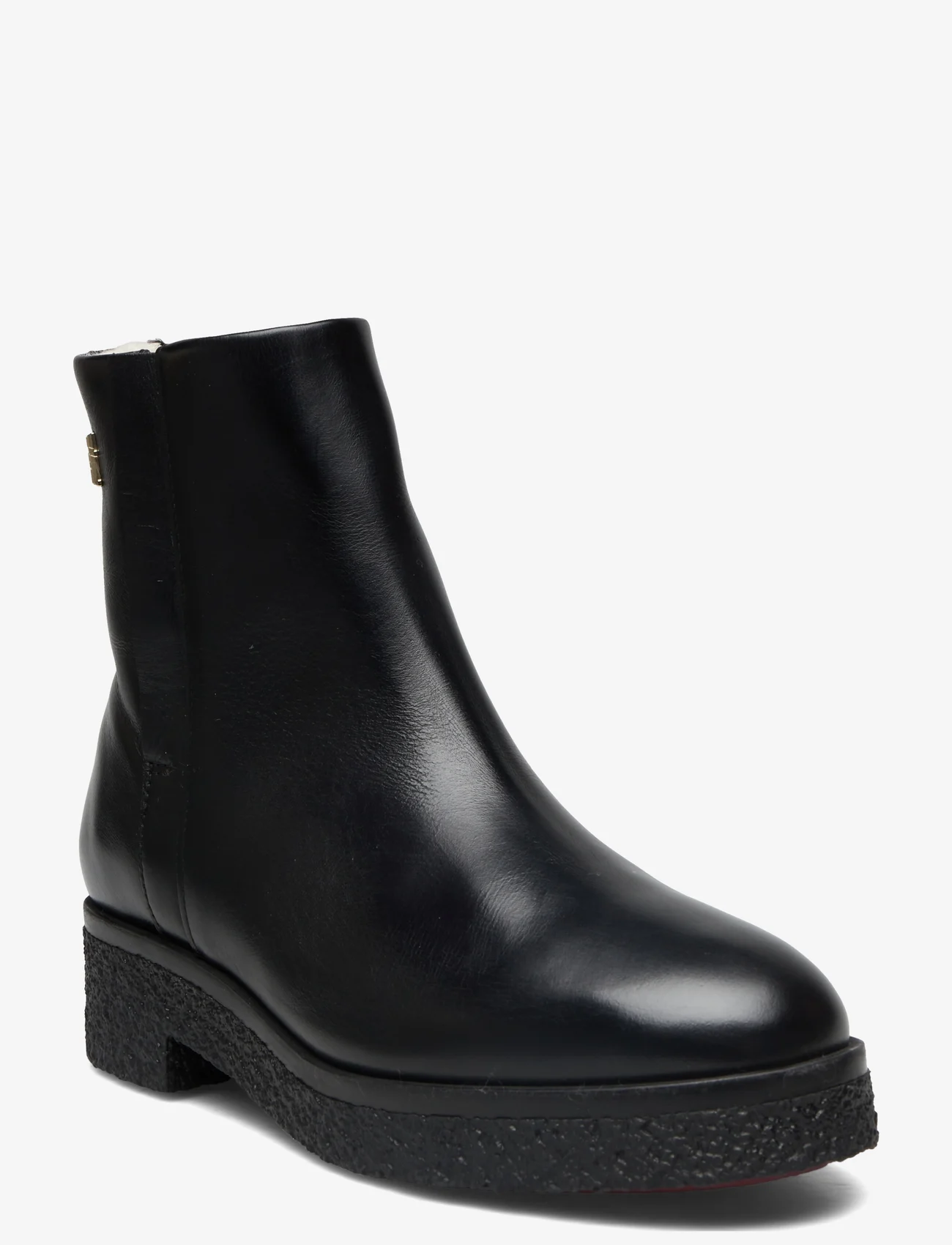 Tommy Hilfiger - CREPE LOOK ANKLE BOOT - flache stiefeletten - black - 0