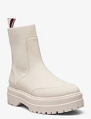 Tommy Hilfiger - FEMININE RUBBERIZED THERMO BOOT - flade ankelstøvler - cashmere creme - 0