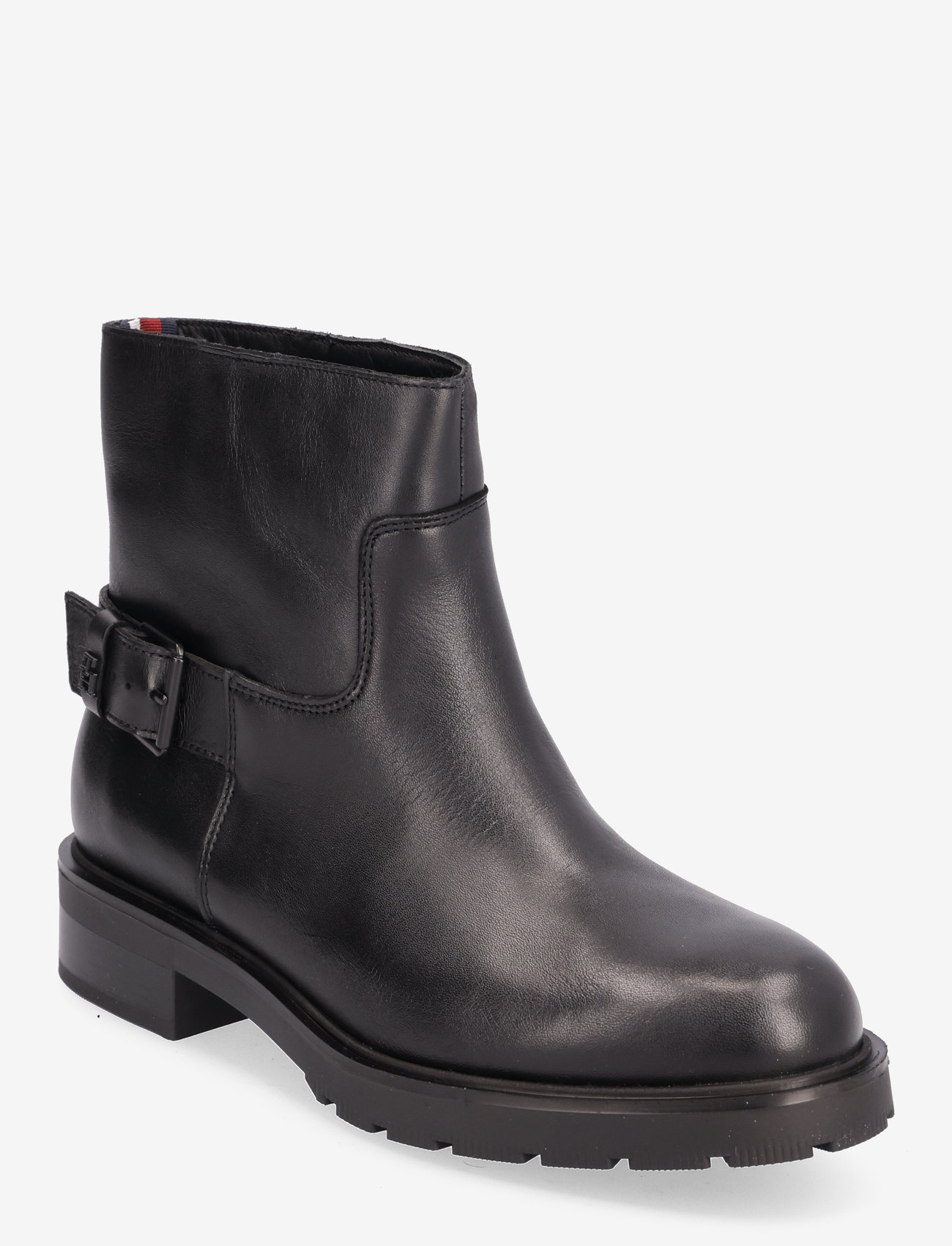 Tommy Hilfiger - TH MONOCHROMATIC BIKERBOOT - flat ankle boots - black - 0