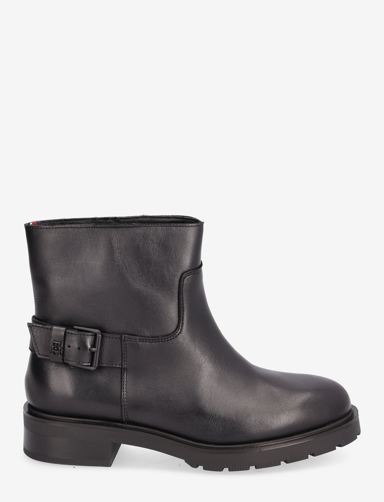 Tommy Hilfiger - TH MONOCHROMATIC BIKERBOOT - flat ankle boots - black - 1