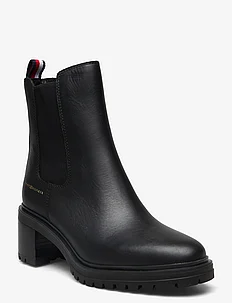 ESSENTIAL MIDHEEL LEATHER BOOTIE, Tommy Hilfiger