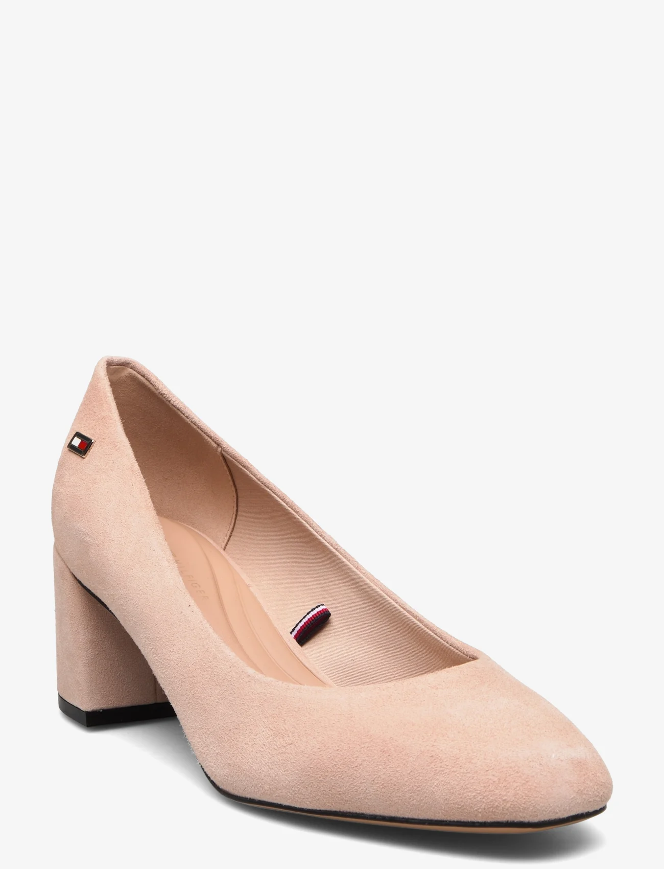 Tommy Hilfiger - TH SUEDE MID HEEL BLOCK PUMP - party wear at outlet prices - misty blush - 0