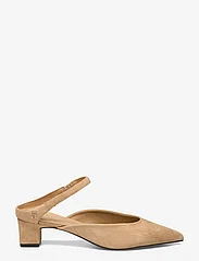 Tommy Hilfiger - TH POINTY MID HEEL LEATHER MULE - sandaler med hæl - classic khaki - 1